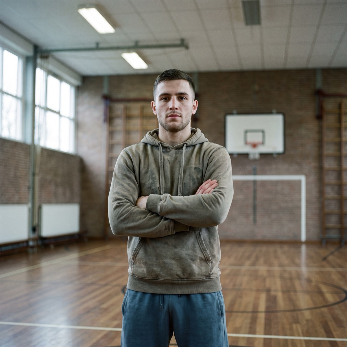 Portret van een wedstrijdvechter van de vereniging