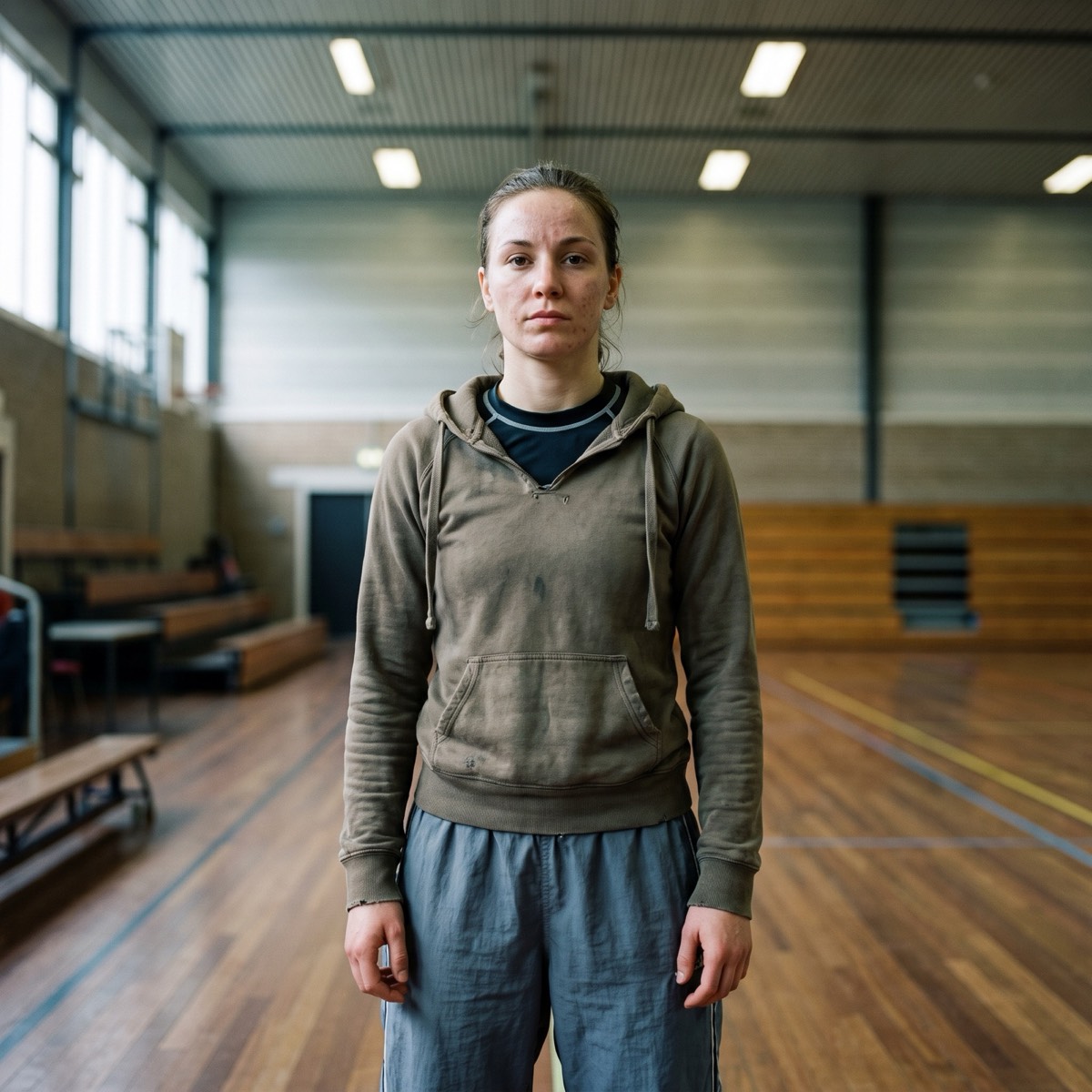 Portret van een wedstrijdvechter van de vereniging